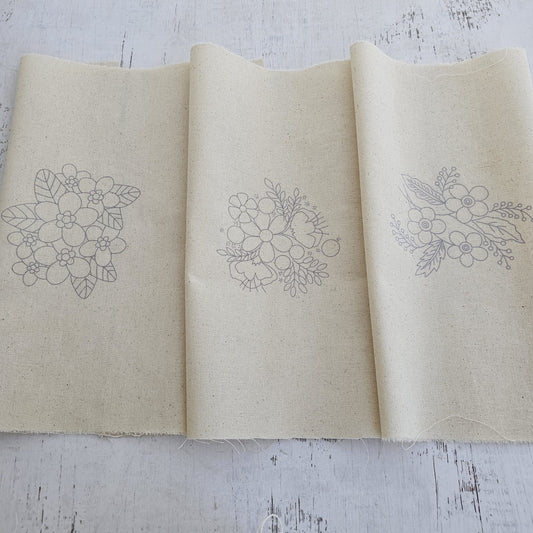 Kit 3 telas diseños FLORES
