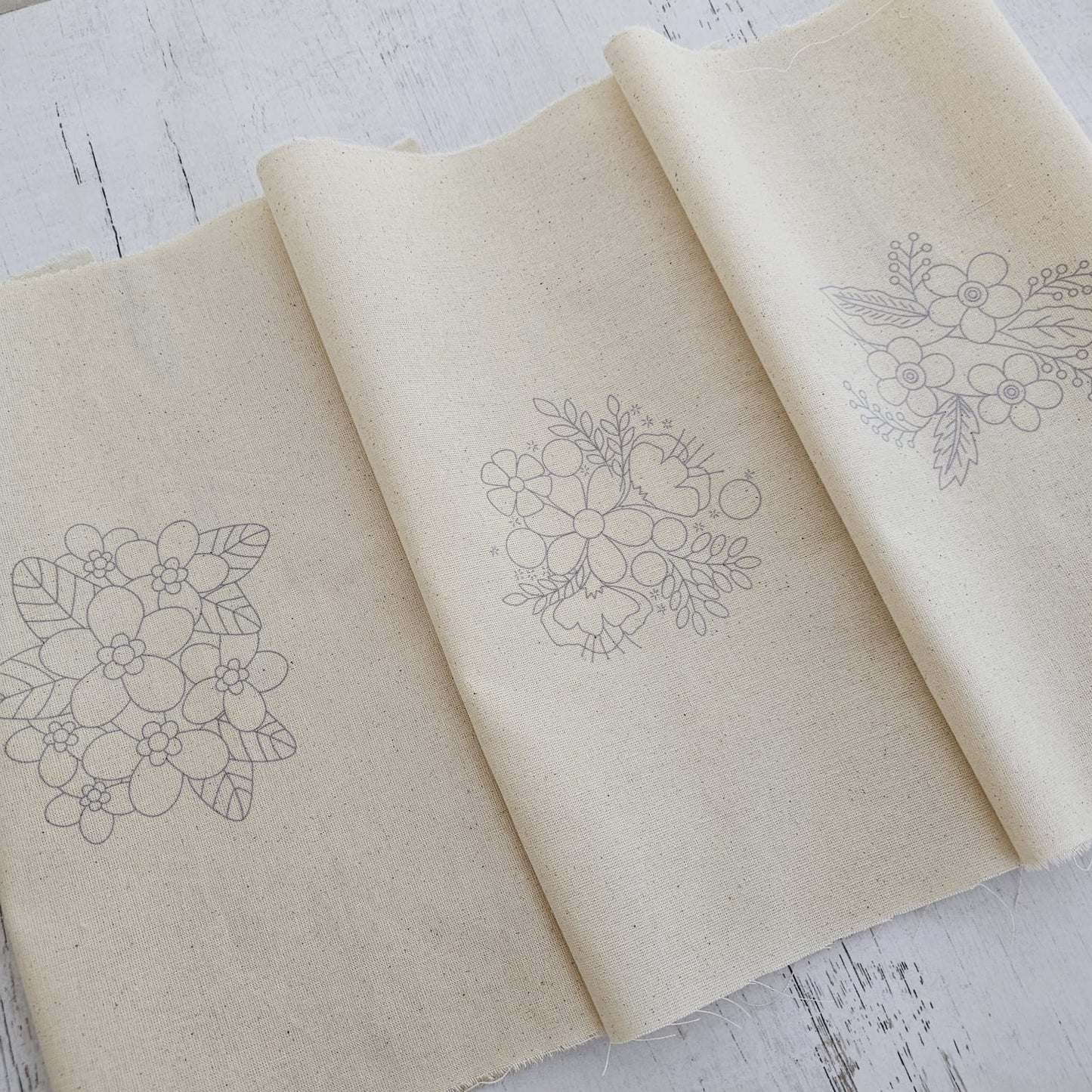 Kit 3 telas diseños FLORES