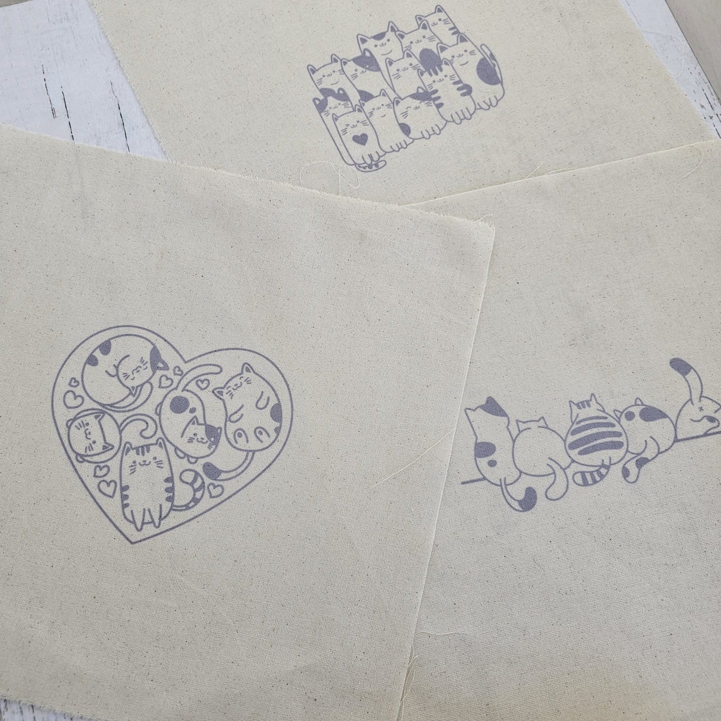Kit 3 telas diseños Gatos