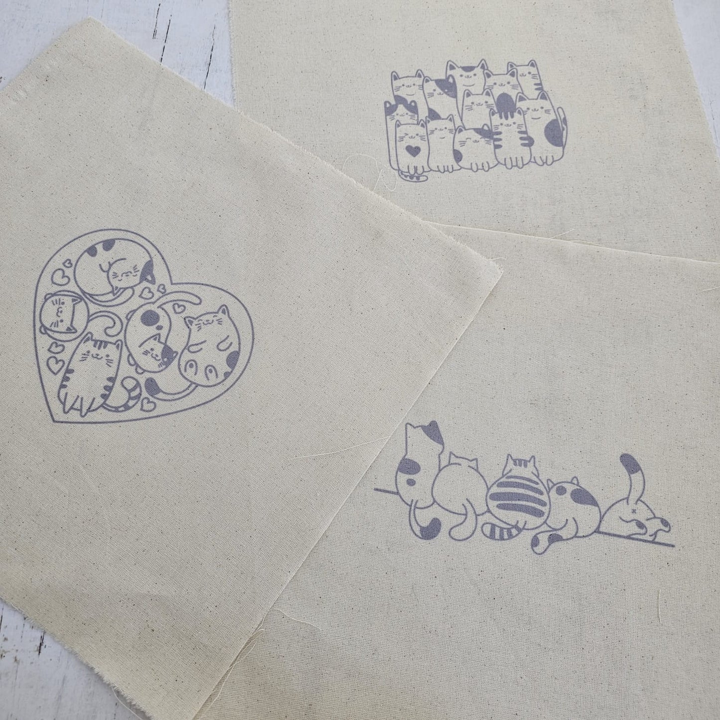 Kit 3 telas diseños Gatos