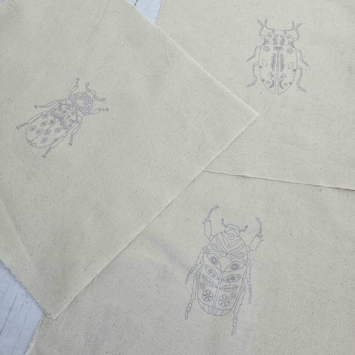 Kit 3 telas diseños Insectos