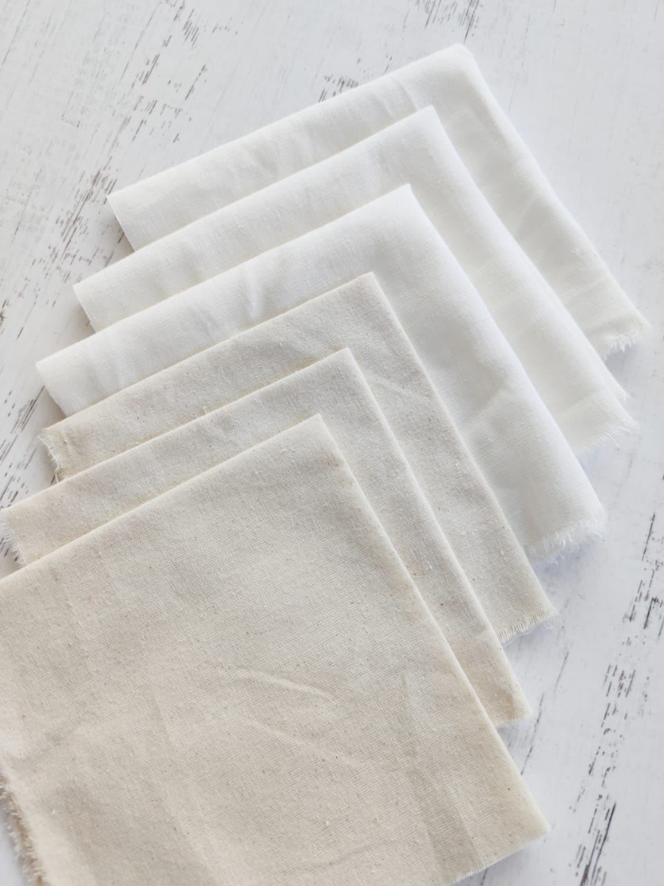 Kit tela crea cruda y lino algodón blanco