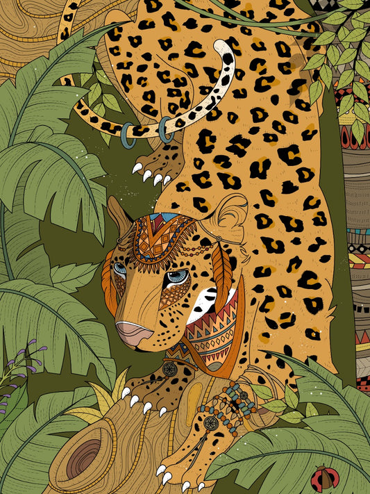 Kit Pinta por Número 30x40 cm - Leopardo