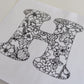 Kit letra floreada personalizada