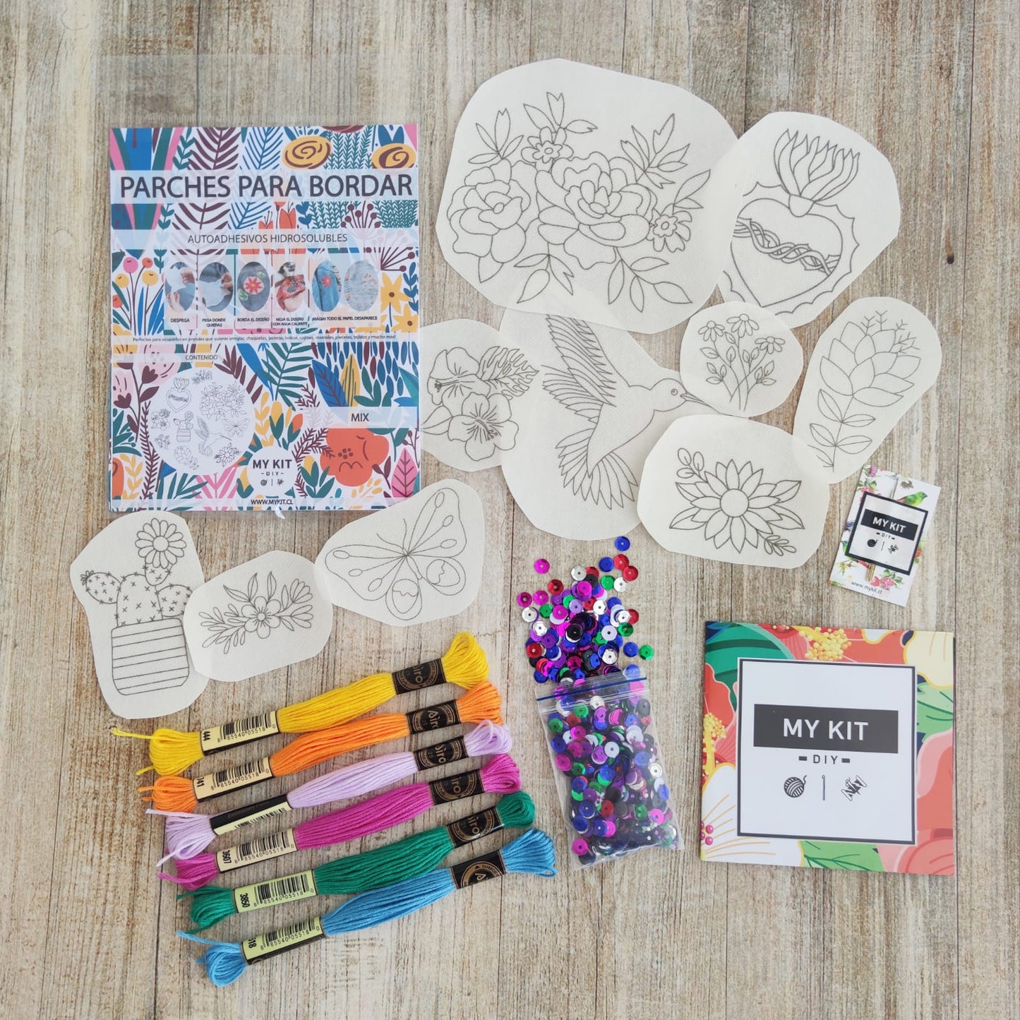Kit parches con materiales diseños mix