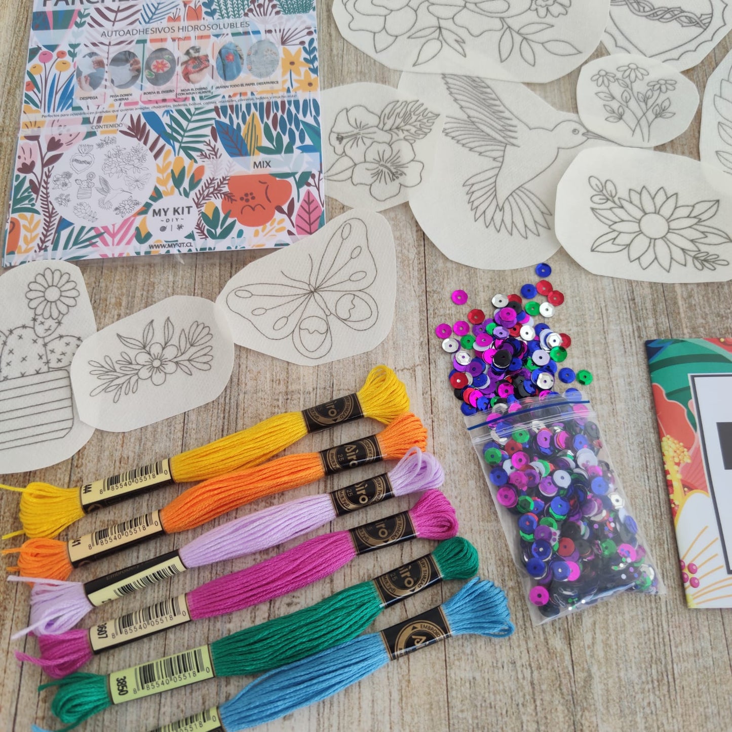 Kit parches con materiales diseños mix