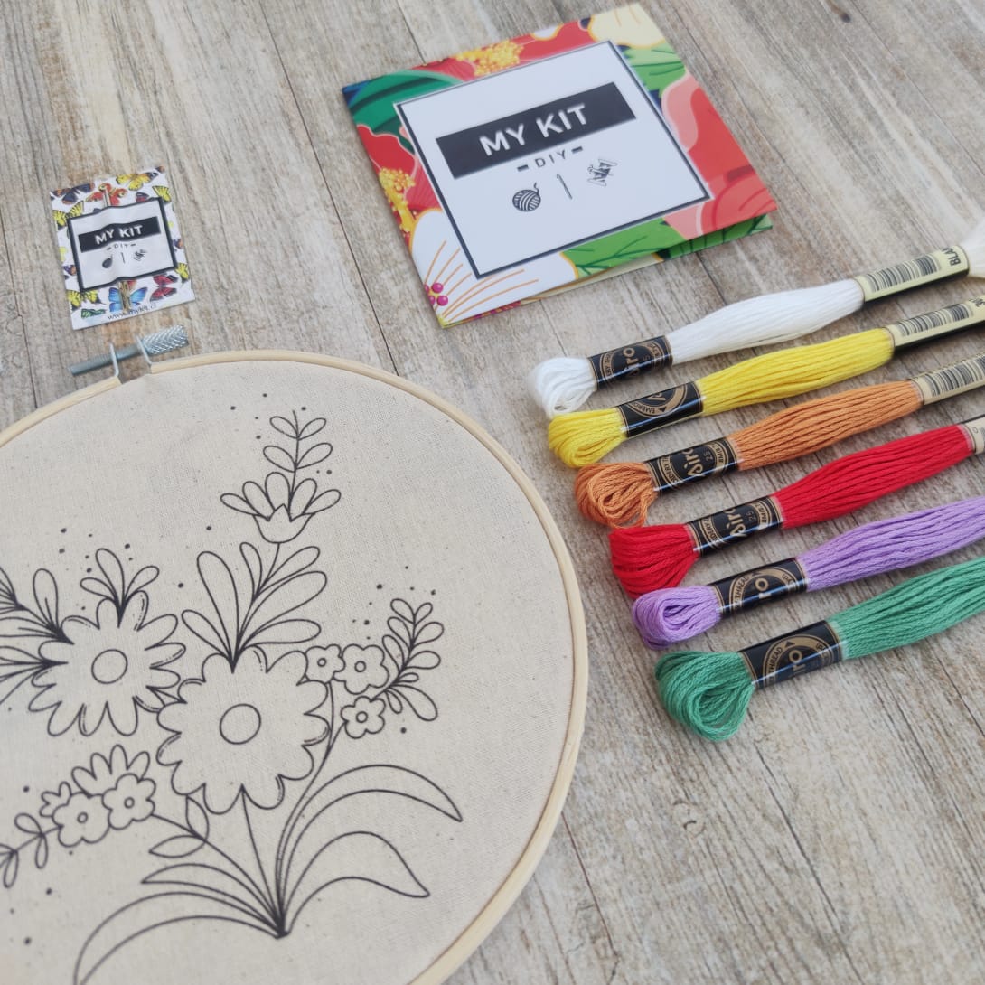 Kit en bastidor con esquema de puntos - Romina