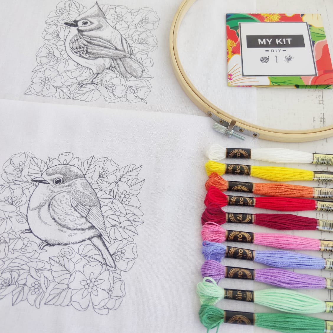 Kit bordado 2 pajaritos - Penélope