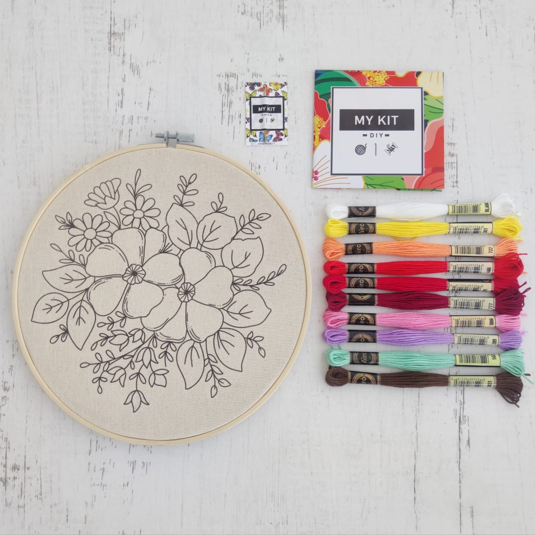 Kit bordado en bastidor flores - Pepa