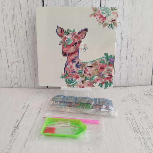 Kit pinta con diamantes 20x20 cm con atril - Bambi grande