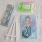 Kit pinta con diamantes 10x15 cm con atril - Sirena chica