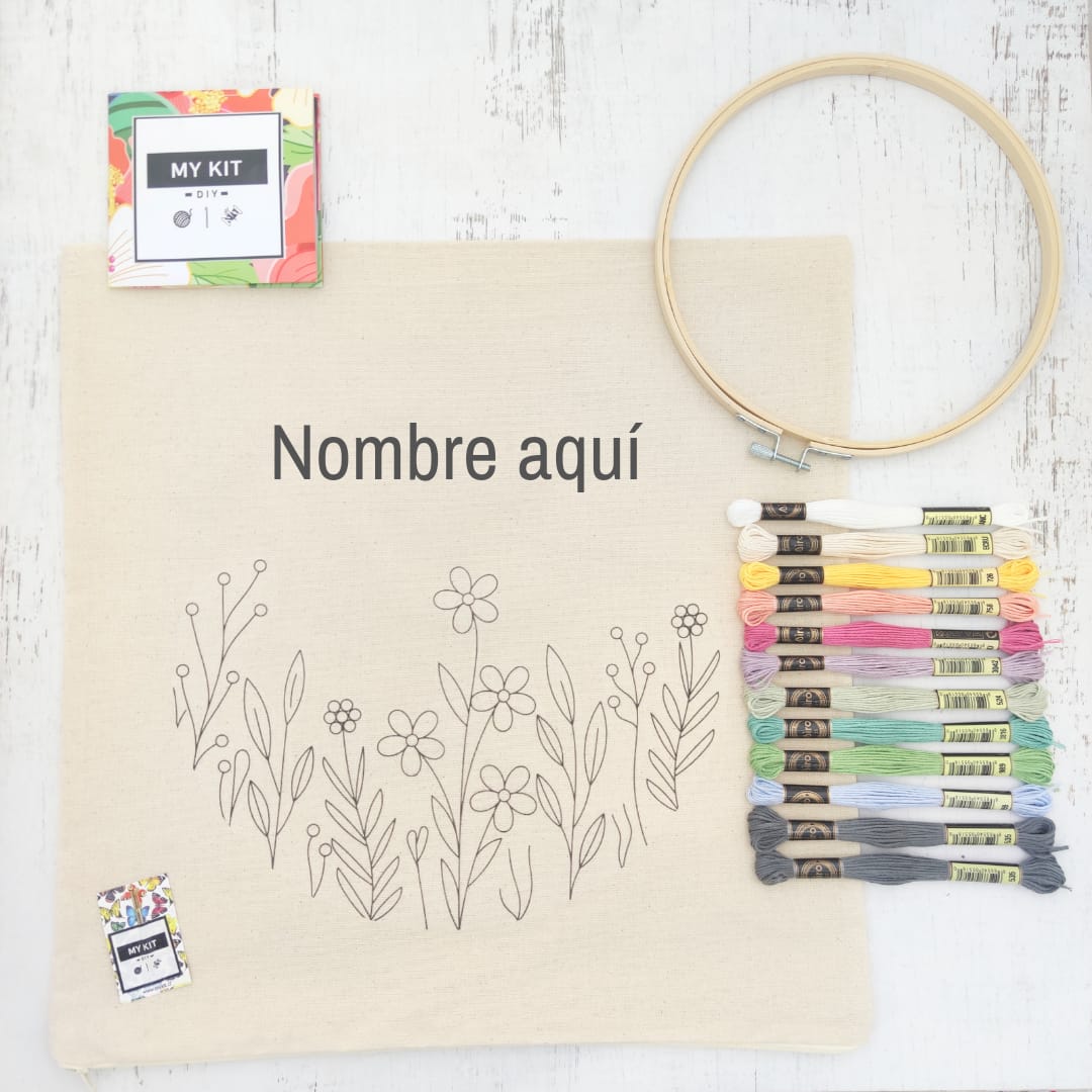 Kit funda de cojin personalizado flores - Emiliana