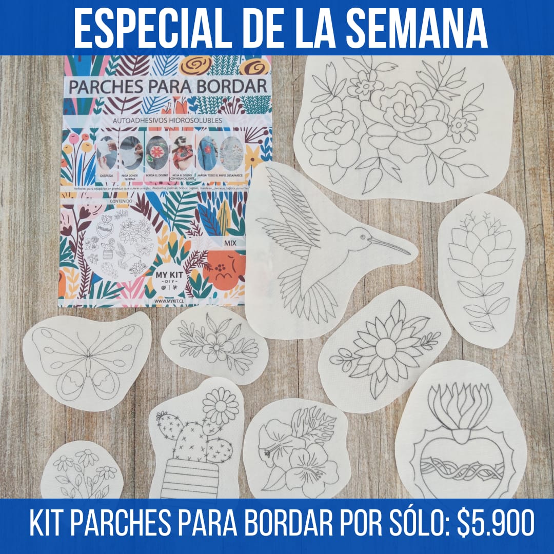 ESPECIAL DE LA SEMANA Kit parches hidrosolubles para bordar diseños mix