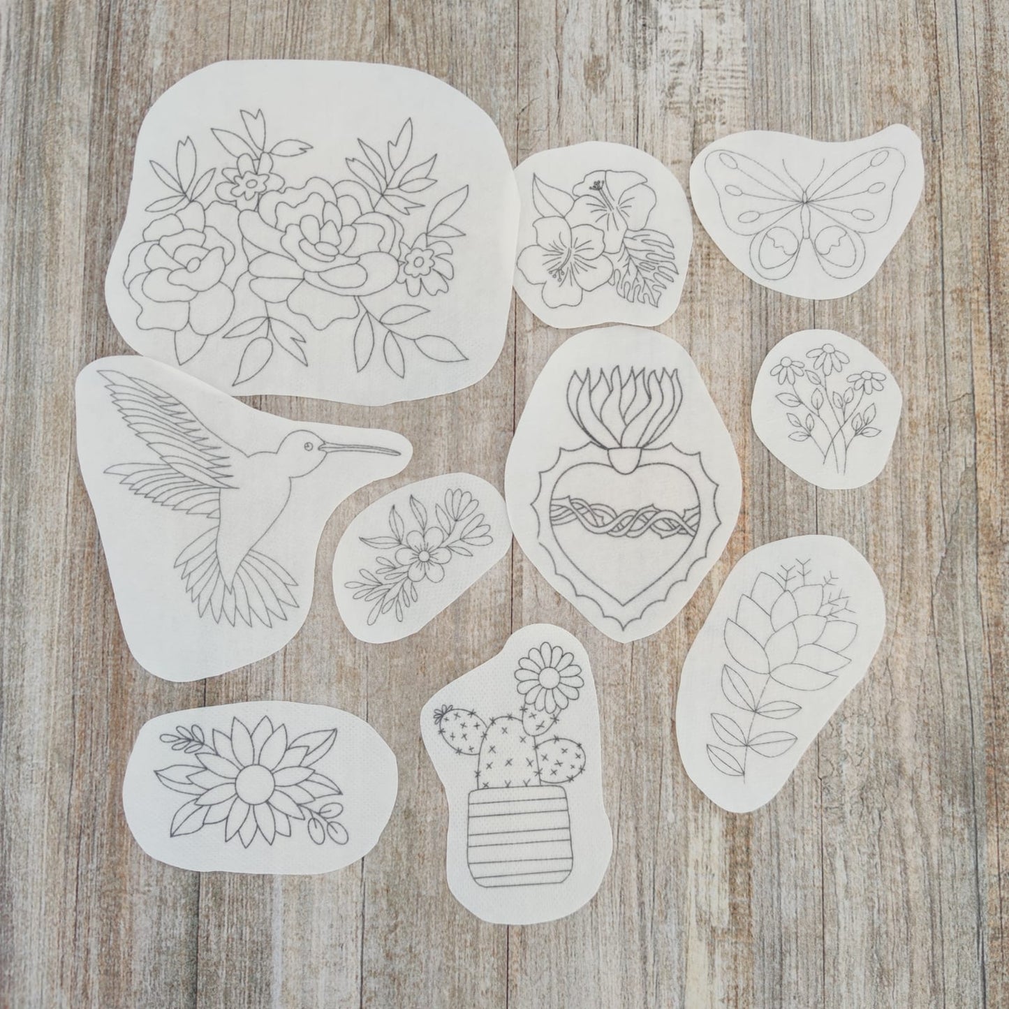 ESPECIAL DE LA SEMANA Kit parches hidrosolubles para bordar diseños mix