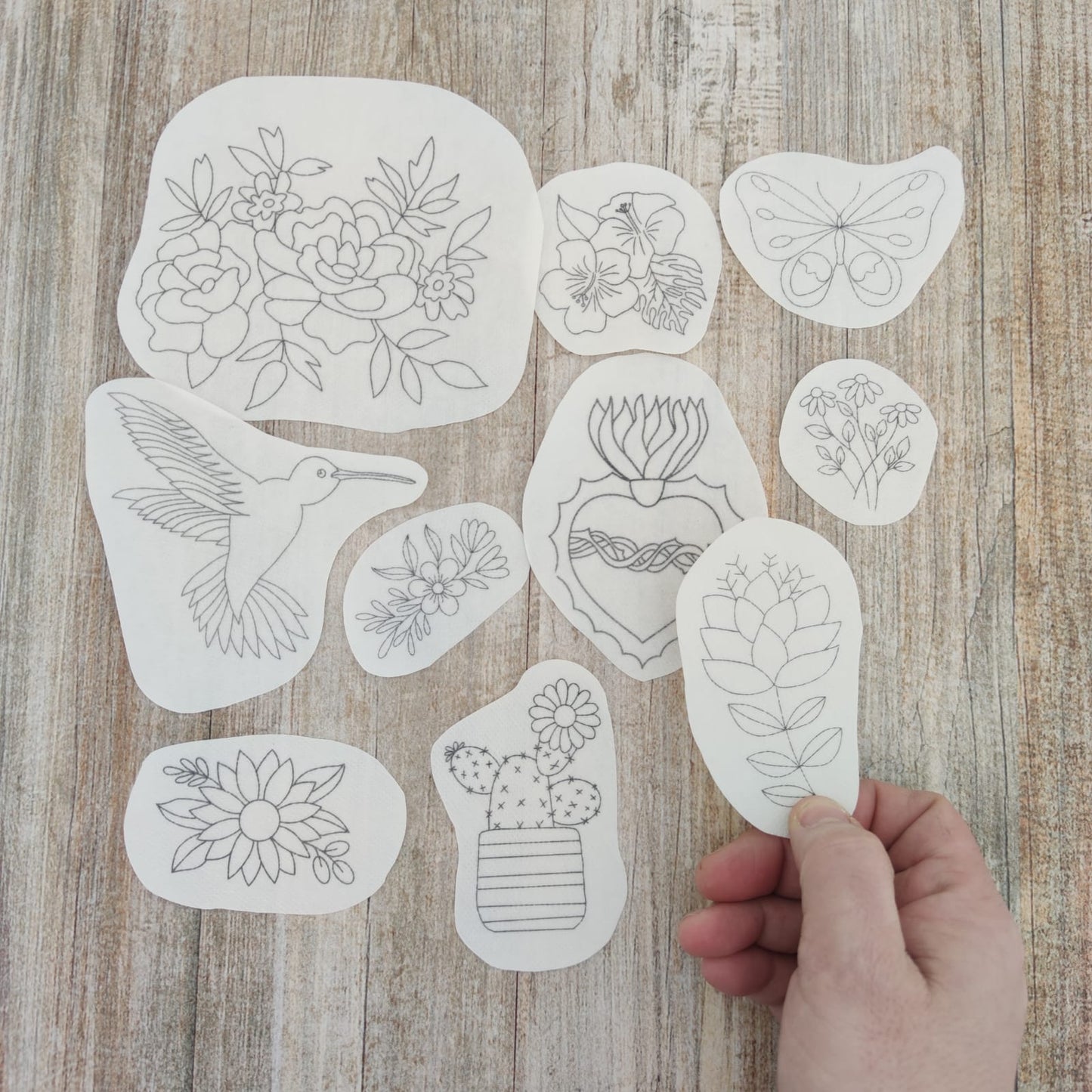 ESPECIAL DE LA SEMANA Kit parches hidrosolubles para bordar diseños mix
